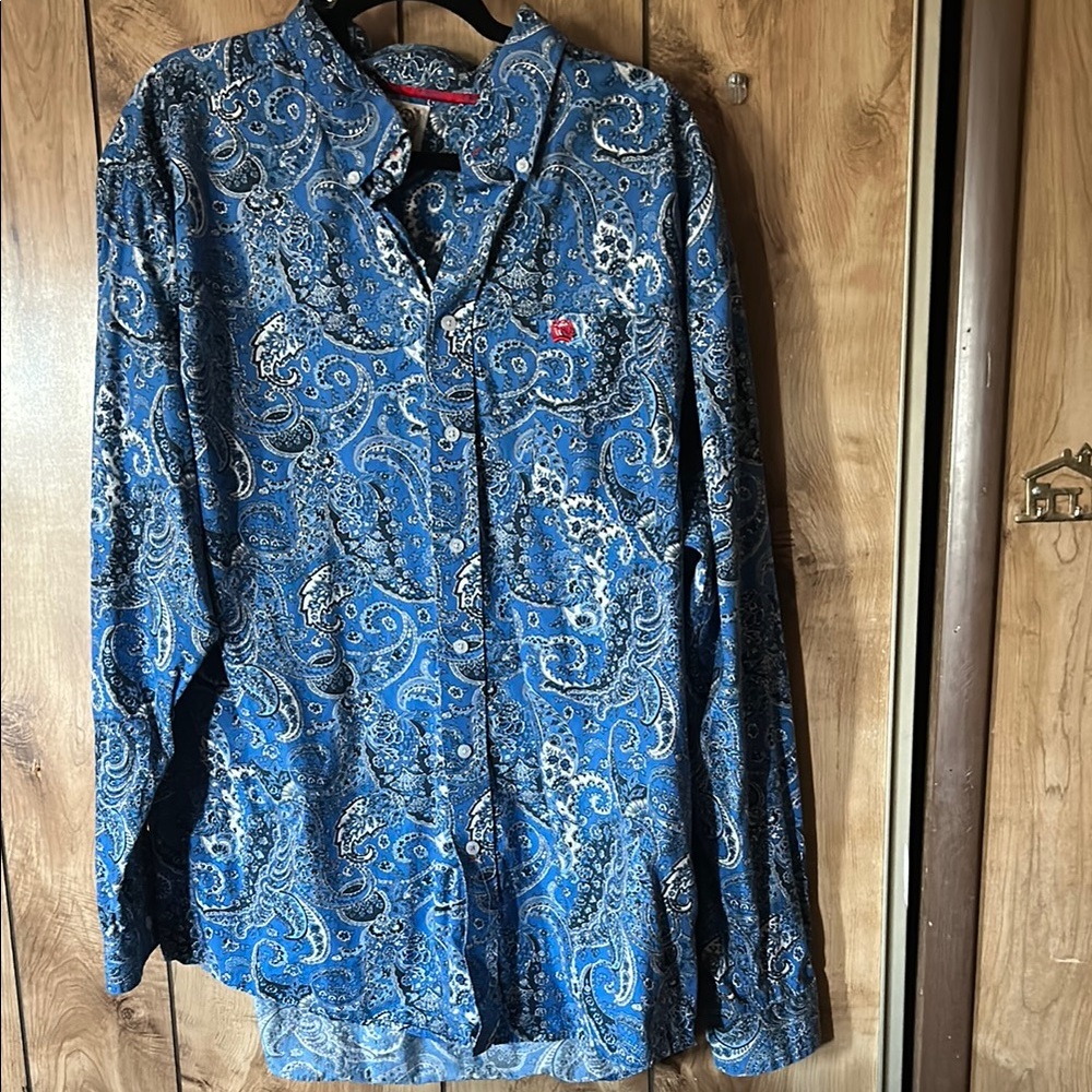 Cinch Blue Paisley Long Sleeve Shirt